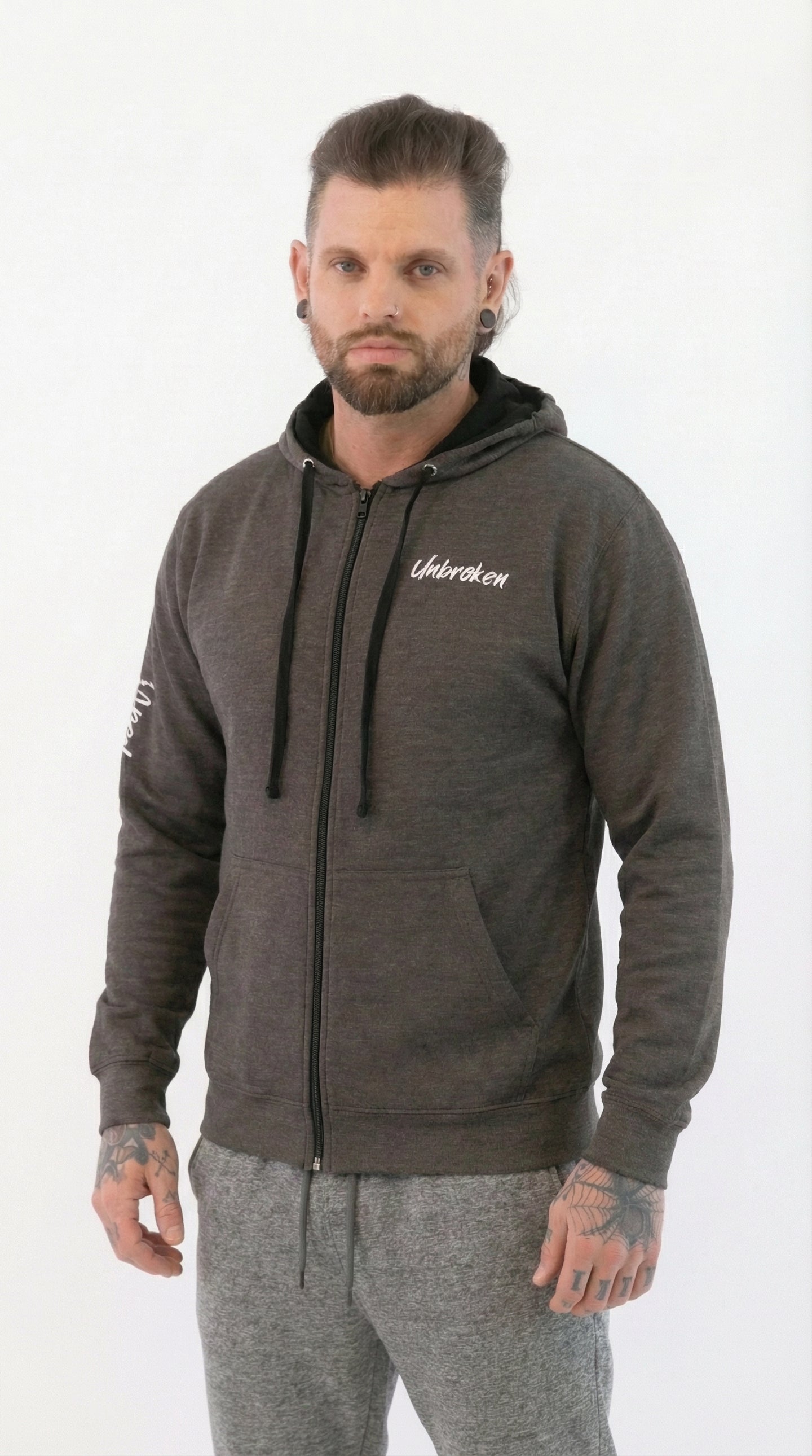 Contrast Zip Hoodie